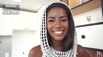 Jenny Pretinha, 19 years old Brazilian ebony with perfect breasts fucked by 4 huge cocks